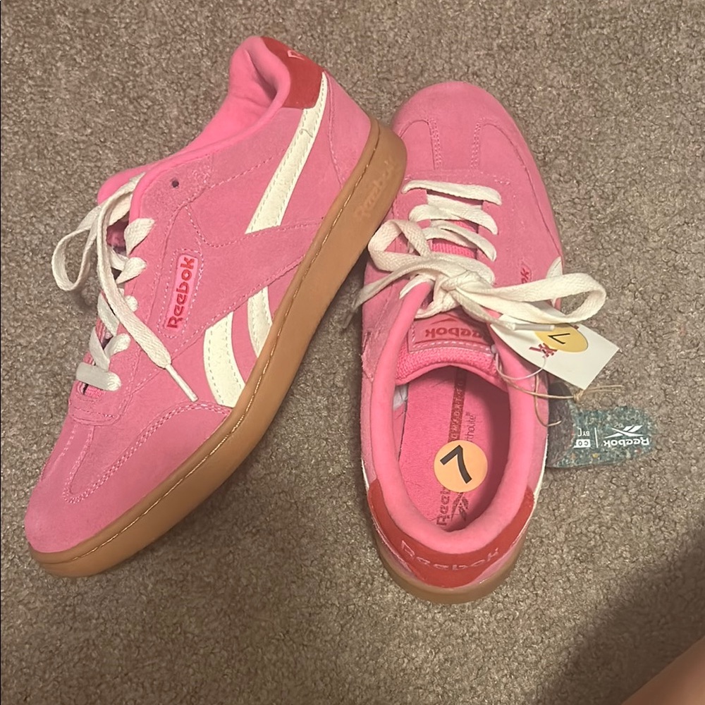 Reebok Pink and White Athletic Shoes